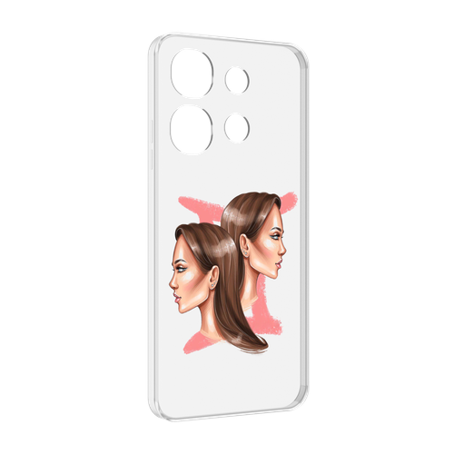 Чехол MyPads Девушка-Близнецы женский для Tecno Spark Go 2023 (BF7) / Tecno Smart 7 задняя-панель-накладка-бампер