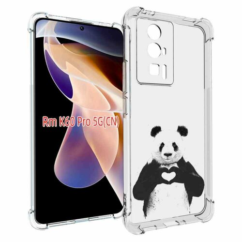 Чехол MyPads Влюбленная панда для Xiaomi Redmi K60 Pro задняя-панель-накладка-бампер