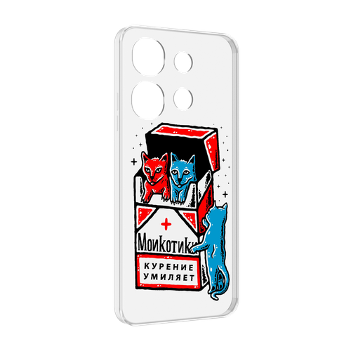 Чехол MyPads красно-синие-коты для Tecno Spark Go 2023 (BF7) / Tecno Smart 7 задняя-панель-накладка-бампер чехол mypads красно синие коты для iphone 14 plus 6 7 задняя панель накладка бампер