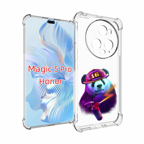 Чехол MyPads Яркая панда детский для Honor Magic 5 Pro задняя-панель-накладка-бампер