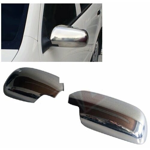 Накладки на зеркала, нержавейка, Skoda Octavia A4 2000-2003, Octavia Tour 2002-2010, Fabia 1999-2007