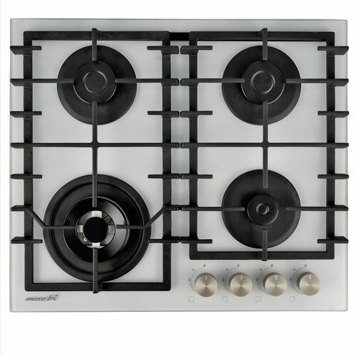 Газовая варочная панель MACBI MBH 751 WFGI-S Стекло Белое ручки серебро 2549000₽