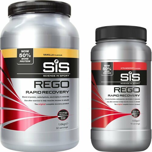 Восстановление SCIENCE IN SPORT (SiS) REGO Rapid Recovery 1 x 500 г, 1 x 1600 г, Ваниль, Клубника восстановление science in sport sis mix rego isot 1 x 1600 г 1 x 500 г ваниль лимон лайм