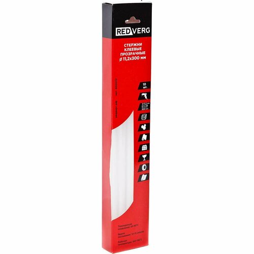 Клей Redverg для клеевого пистолета белый прозрачный Ф11х300ммх10850012 2218₽