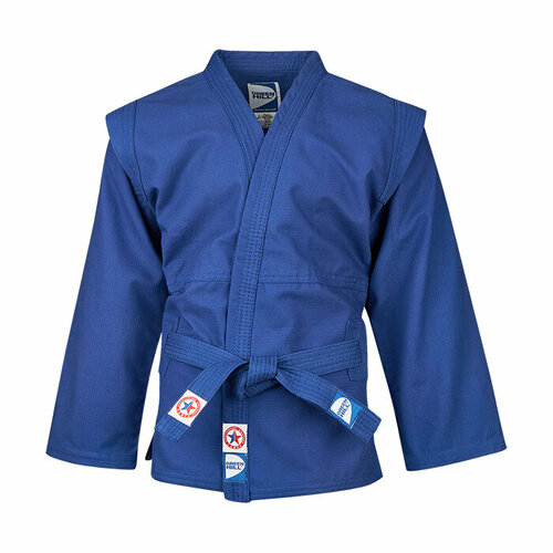 Куртка с поясом для самбо Green hill Junior ВФС, сертификат ВФС, синий