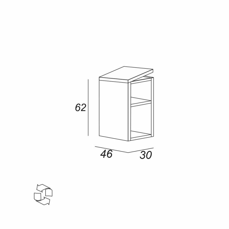 фото Шкаф подвесной Cezares URBAN с открытыми полками Spatolato bianco, (55165)