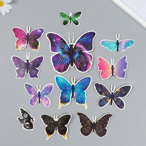 Бабочки картон Косм на магнитеос набор 12 шт h4-10 см на магните 298₽