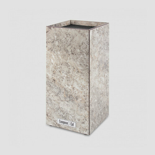 Подставка универсальная для кухонных ножей, 10х10х23 см, мрамор серый, композитный материал PDN103031OA4 Everyday