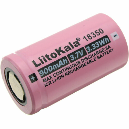 Аккумулятор 3.7V 0.9Ah Li-ion 18350 LK, плоский плюс