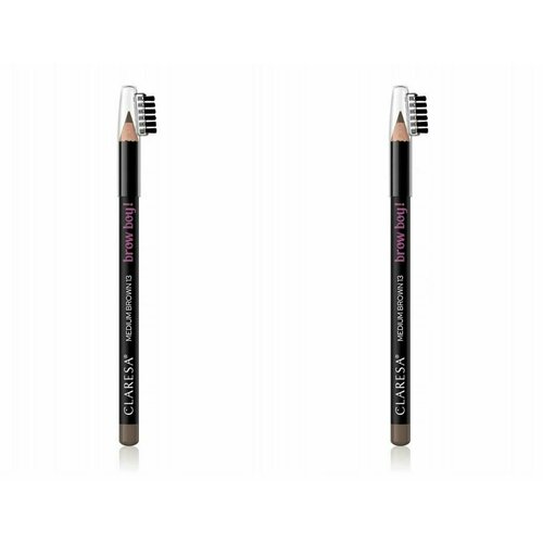 CLARESA Карандаш для бровей Brow Boy! тон 13 medium brown, 1,15 г, 2 штуки