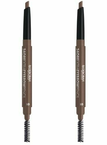 Карандаш-стайлер для бровей стойкий, Deborah Milano, 24Ore Extra Eyebrow Pencil тон 01 светлый, 0.22 г, 2 шт