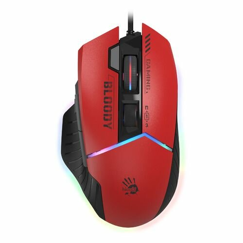 Мышь A4TECH Bloody W95 Max Sports, игровая, оптическая, проводная, USB, красный и черный [w95 max sports red]