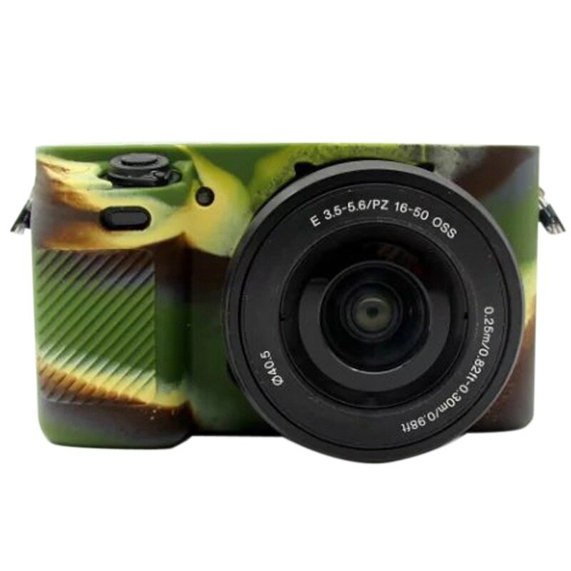 Защитный силиконовый чехол MyPads Antiurto для фотоаппарата Sony A6300/ ILCE-6400 из мягкого качественного силикона хаки