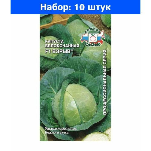 Капуста б/к Взрыв F1 0,3г Ранн (Седек) - 10 пачек семян капуста б к ранняя фантазия f1 смесь 0 3г ранн седек 10 пачек семян