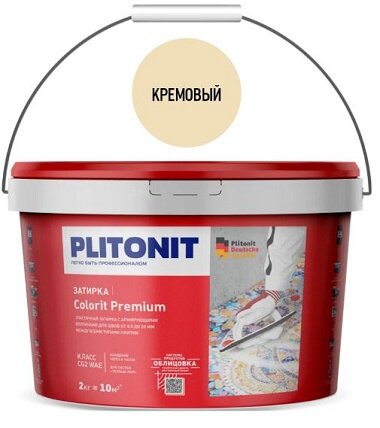 Затирка Plitonit COLORIT Premium кремовая 2 кг Цементная затирка