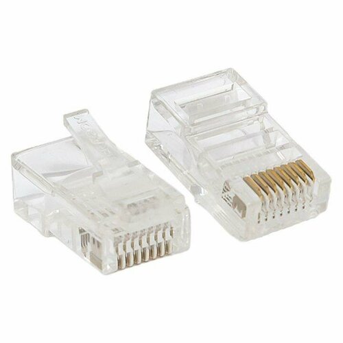 Коннектор RJ45 (8P8C) кат.5E неэкранир. 30мкд универс. (уп.10шт) TERACOM PRO EKF TRP-PLUG-5EUTP-10 прозрачный