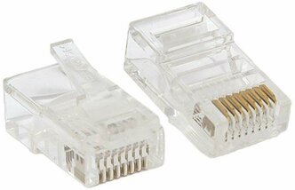 Коннектор RJ-45 8P8C, 30 мкд, категория 5e, универсальный, 25 штук в упаковке