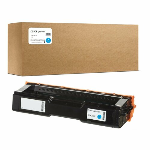 Картридж C250E (407544) для Ricoh SPC250/SPC260/SPC261 1.6K Cyan Compatible (совместимый) картридж sp250 c для ricoh spc250 spc260 spc261 1 6k cyan aquamarine