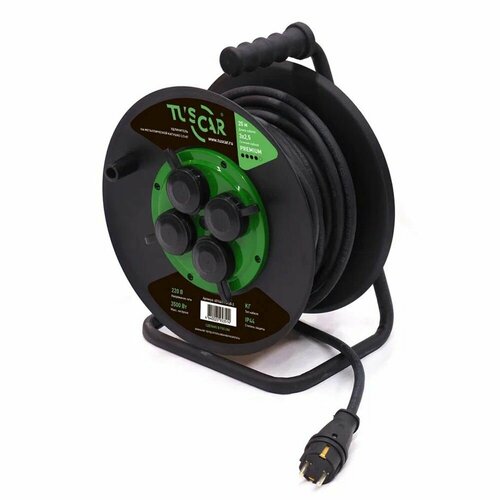 Удлинители на катушке Tuscar Удлинитель силовой Tuscar 20м 4 розетки 401441144-20-2