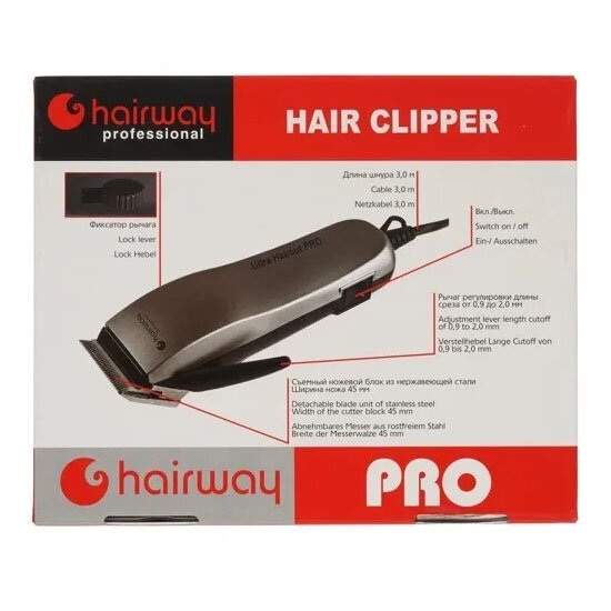 HAIRWAY Машинка Hairway Ultra Haurcut PRO для стр.вибр.серебр. 10W - фото №14