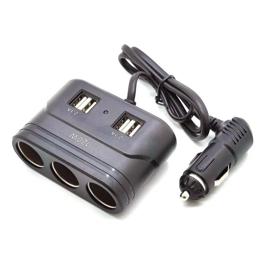 Автомобильный разветвитель прикуривателя IN-CAR 1678 /3 гнезда + 4 USB / 120W