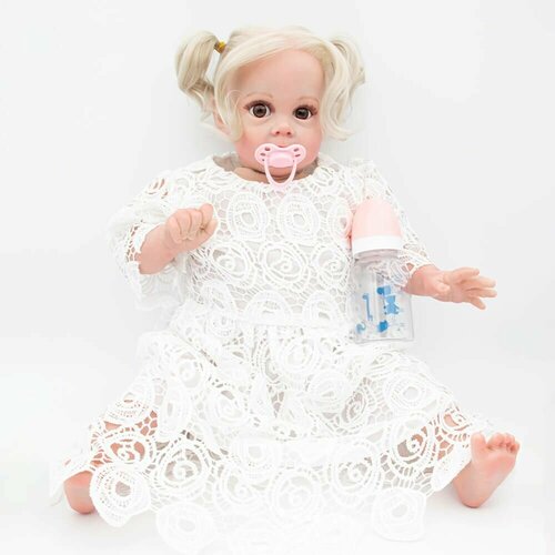 Силикон-виниловая кукла реборн Мэгги 60 см с магнитной соской и бутылочкой комплект реборн 17 дюймов с coa sleep ограниченная серия мягкий на ощупь свежий цвет кукла реборн детали