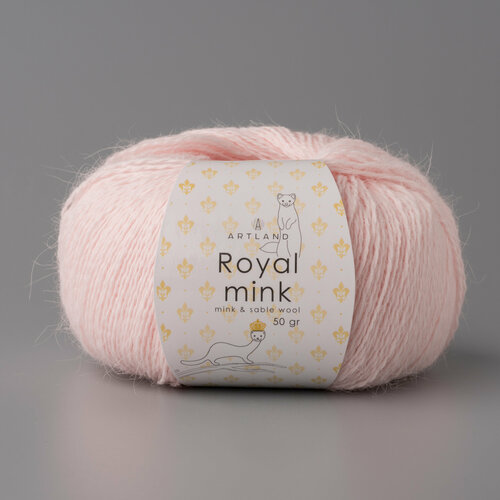 фото Пряжа artland royal mink цв.924 нежно- розовый, норка-75%, соболь-10%, нейлон-10%, 5% металлик, комплект 5 мотков, 5 х 50 г х 375 м