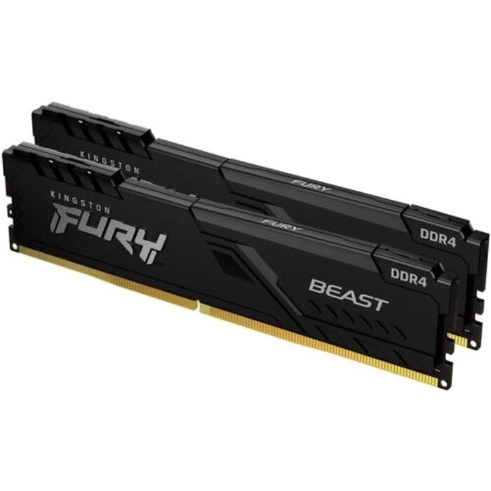 Kingston Комплект оперативной памяти Kingston Fury Beast Black DDR4 32Gb (2x16Gb) 3600MHz