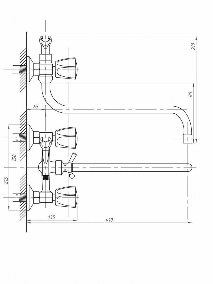 FAUZT FZ428-A17, Смеситель для ванной с шаровым переключателем - фотография № 2