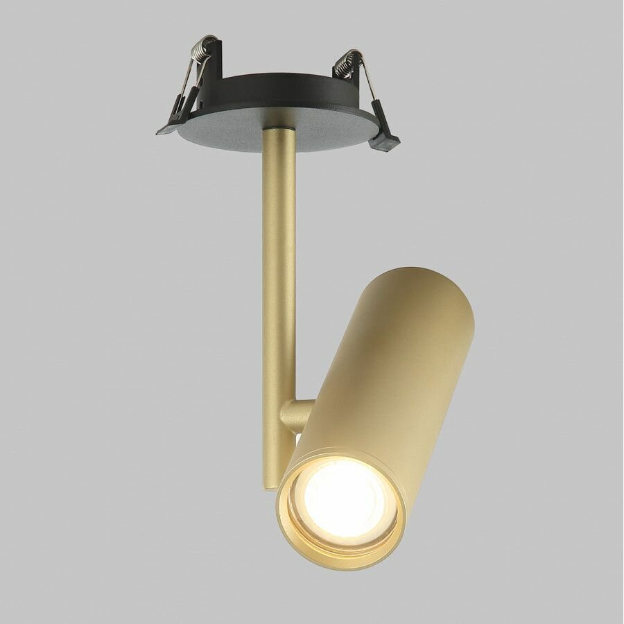фото Светильник GU10 1*10W потолочный встраиваемый спот Черный и Матовое Золото IL.0005.4200-1R-BMG
