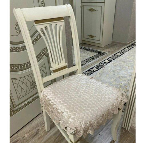 Чехол для стула бежевый, белый