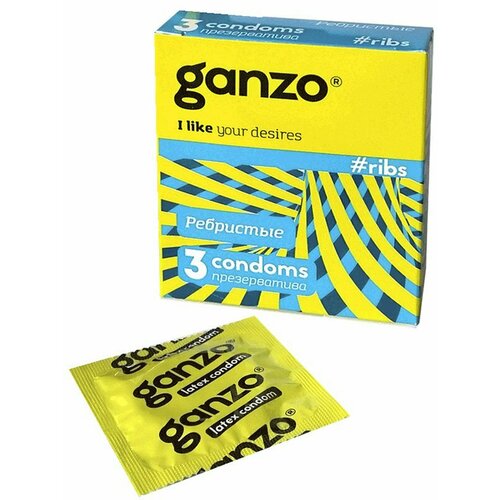 Презервативы Ganzo Ribs ребристые – 3 шт презервативы ganzo ribs 3 шт