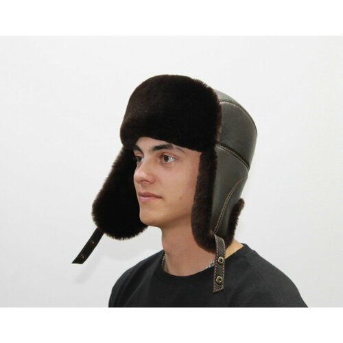 фото Шапка ушанка , размер 58, коричневый мария