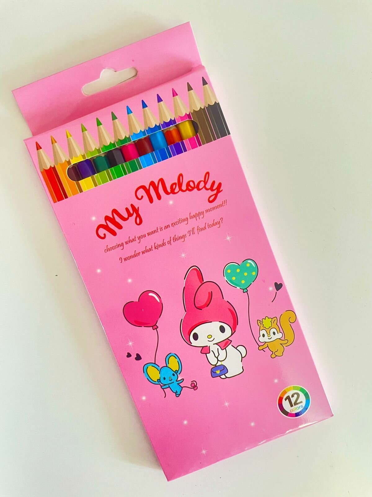 Набор цветных карандашей Пампурин/ Pompompurin аниме друзья Hello Kitty 12 цветов