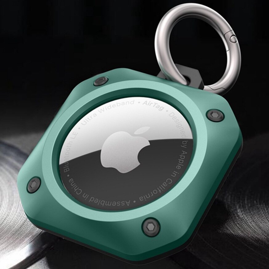 Чехол MyPads ударопрочный противоударный для смарт-метки Apple AirTag зеленый