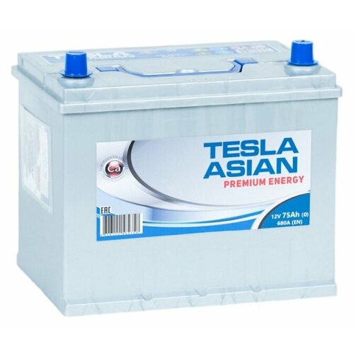 Аккумулятор автомобильный Tesla Premium Energy Asian 75 А/ч 680 А обр. пол. D26L Азия авто (261х175х220) с бортиком
