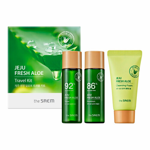 Набор для лица с алоэ The Saem Jeju Fresh Aloe Travel Kit набор маленького путешественника uriage baby travel kit