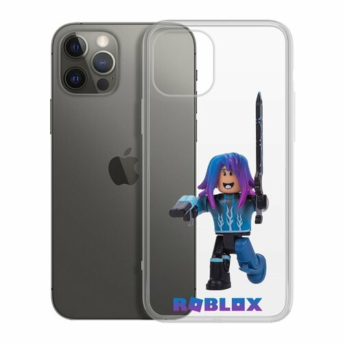 Чехол-накладка Krutoff Clear Case Roblox-Паркурщик для iPhone 12/12 Pro чехол накладка krutoff clear case roblox паркурщик для huawei mate 30