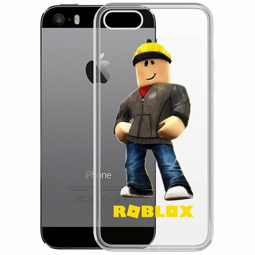 Чехол-накладка Krutoff Clear Case Roblox-Строитель для iPhone 5/5s чехол накладка krutoff clear case roblox строитель для vivo y27 4g