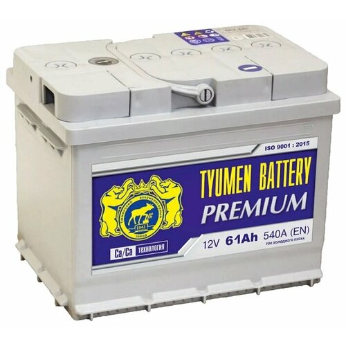 Аккумулятор автомобильный TYUMEN BATTERY PREMIUM 61 А/ч 540 А прям. пол. Росс. авто (242x175x175)