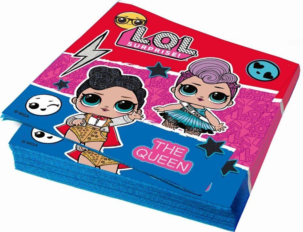 фото Набор салфеток LOL\ЛОЛ №3 (трехцветные, 2 упаковки), 40 шт, ND Play