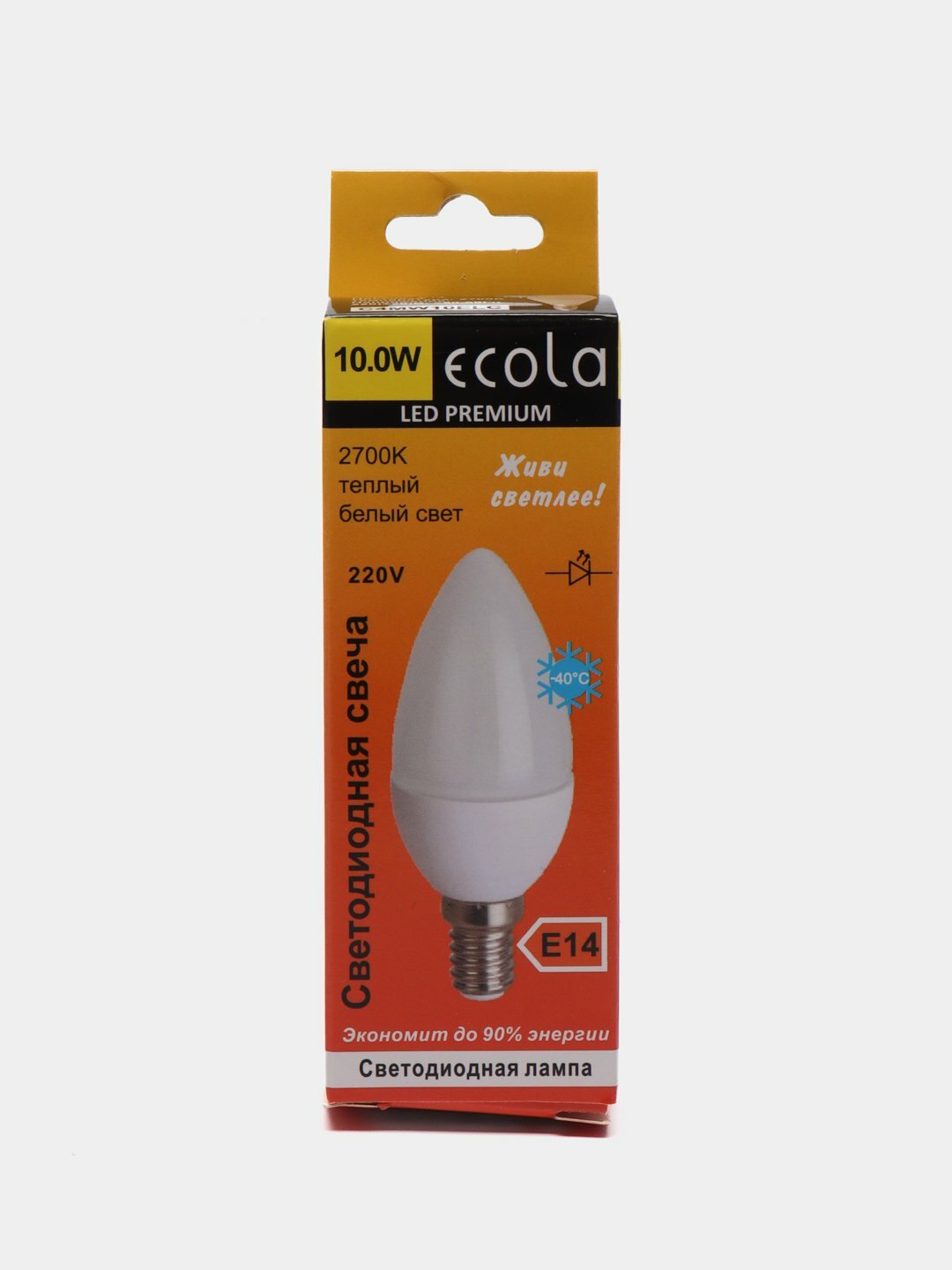 Лампа светодиодная Ecola LED Premium, 0% коэффициент пульсаций, 10W 2700К, теплый