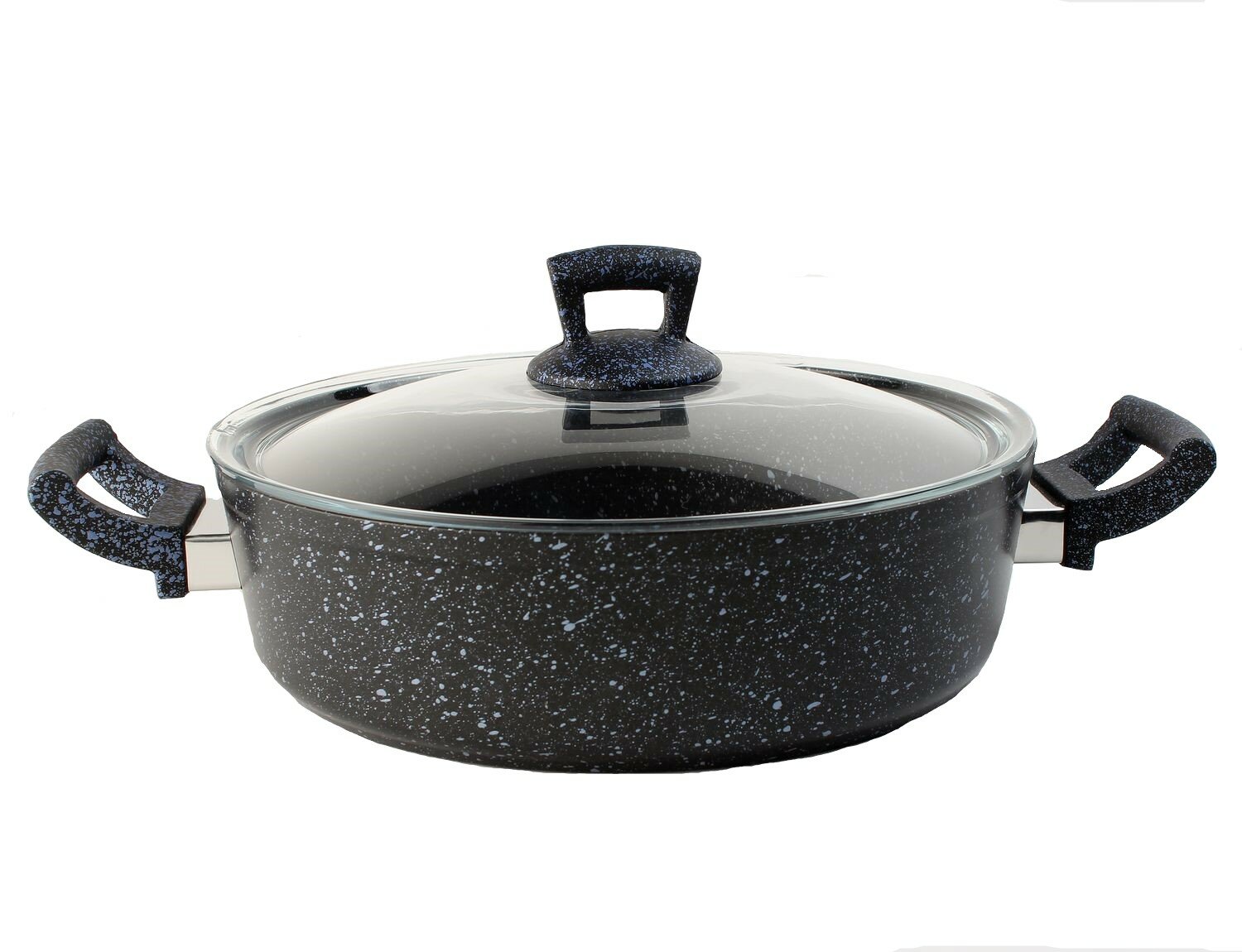 Кастрюля с антипригарным покрытием 28*8см 4,9л низкая ст/крышка /Germanitium