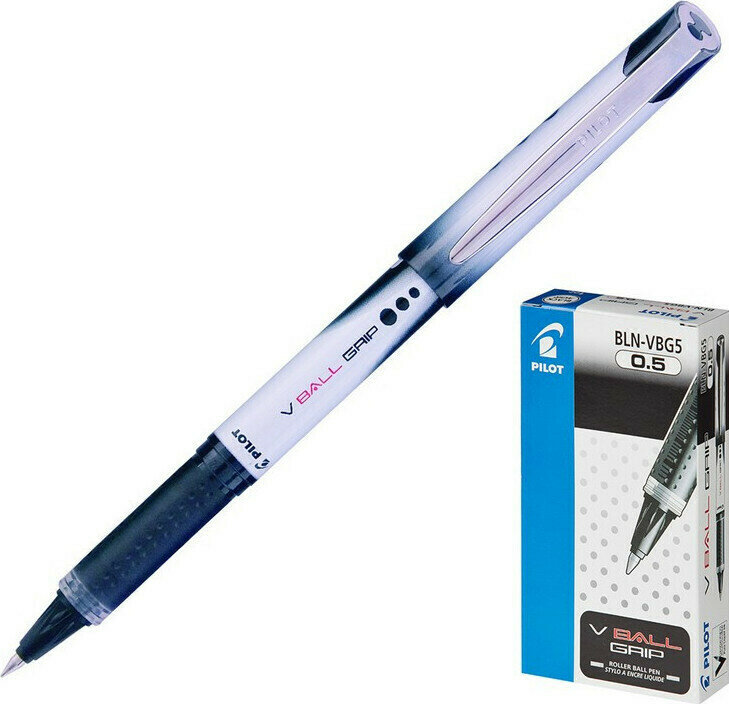 Ручка Роллер PILOT BLN-VBG5 резиновый манжет жидкие чернила черный 0.3мм