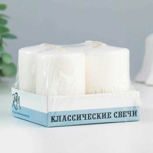 Свеча Классическая 4шт белая 60х40мм (12)