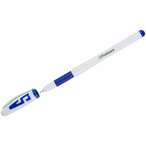 Ручка гелевая OfficeSpace синяя, 0,6мм, грип, игольчатый стержень, 24 штук, 201275