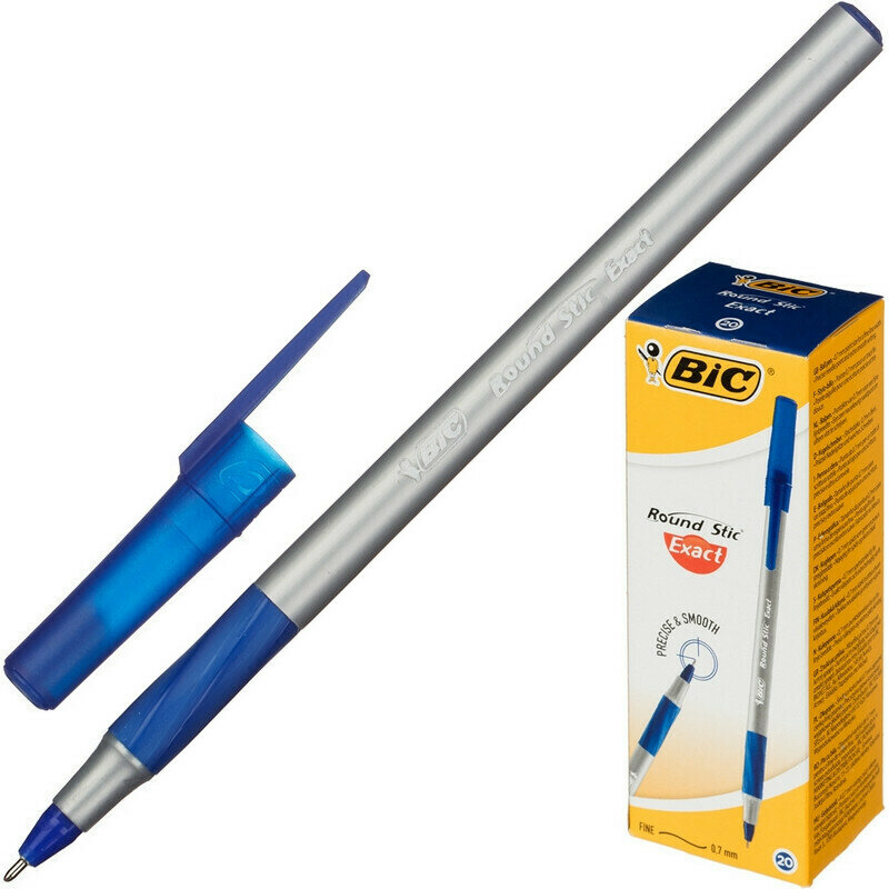 Набор ручек Ручка шариковая Bic Раунд Стик Экзакт синяя, 918543 0,28 мм, 6 шт.