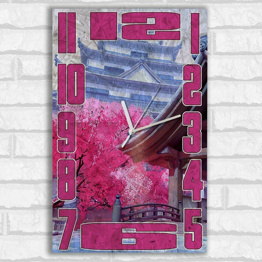 Настенные бесшумные часы ОСП, путешествия Japan - 5243