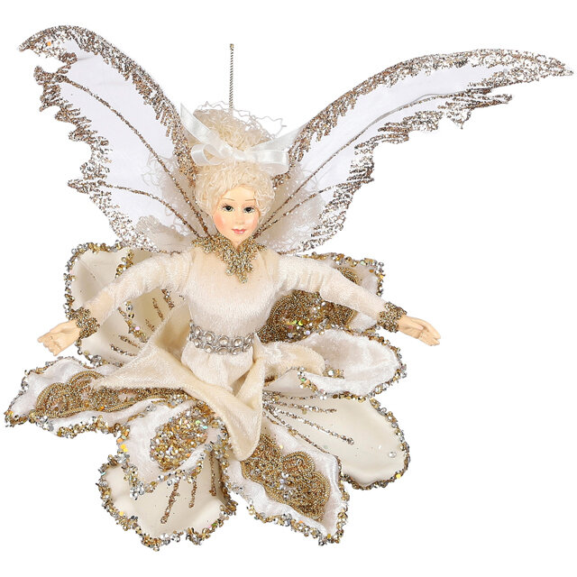 Noel Collection (Katherine’s Style) Елочная игрушка Фея Онтария в белоснежных одеждах 20 см, подвеска 1107336