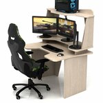 Геймерские игровые столы и кресла Геймерский компьютерный стол DX BIG COMFORT молочный дуб - изображение
